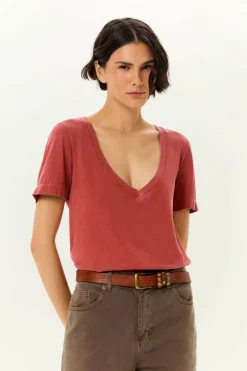 Blusa Decote v Manga Curta