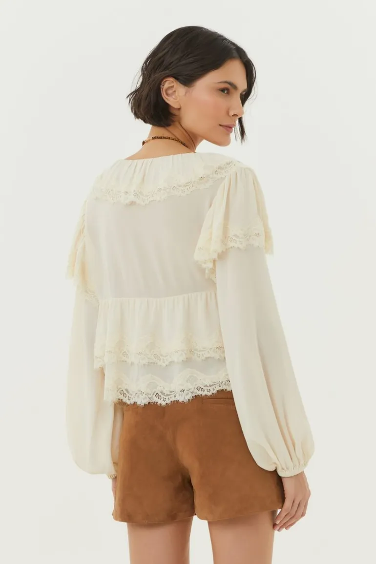 Blusa Manga Longa Ggt Renda