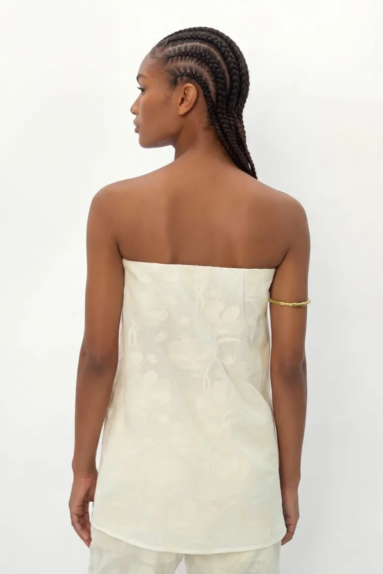 Blusa Sem Alça Bordado Holambra