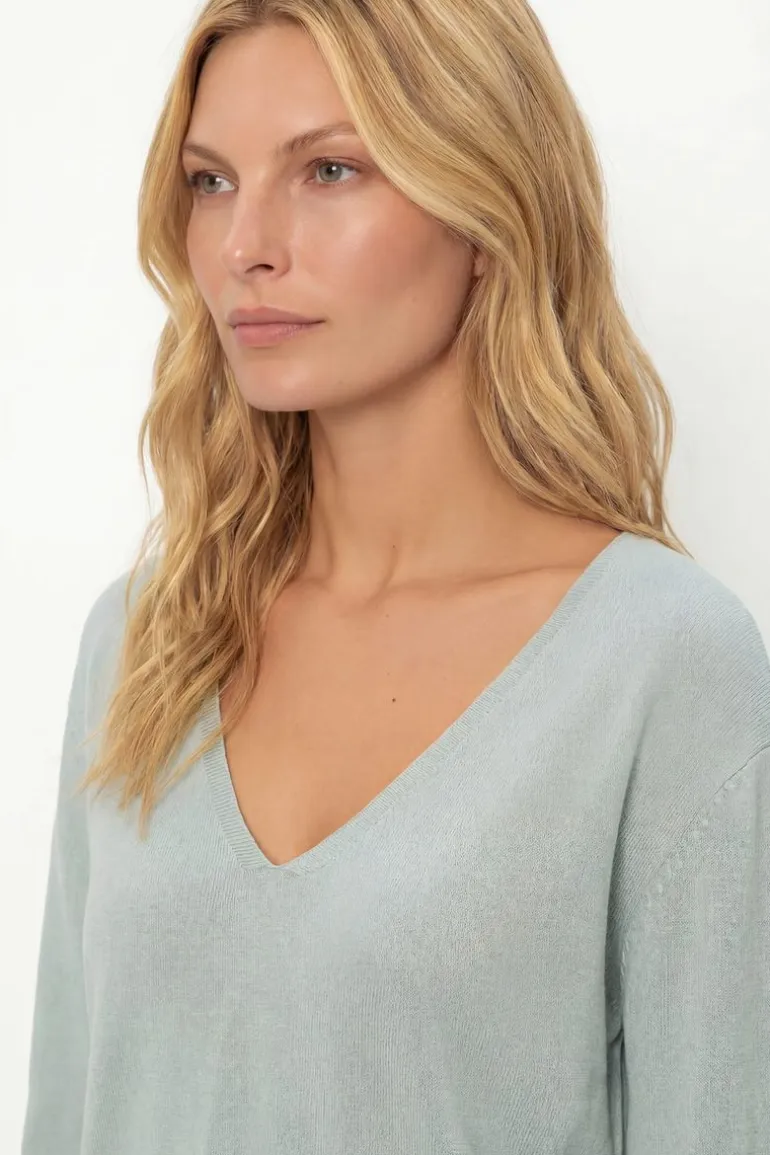 Blusa Tricot Decote v