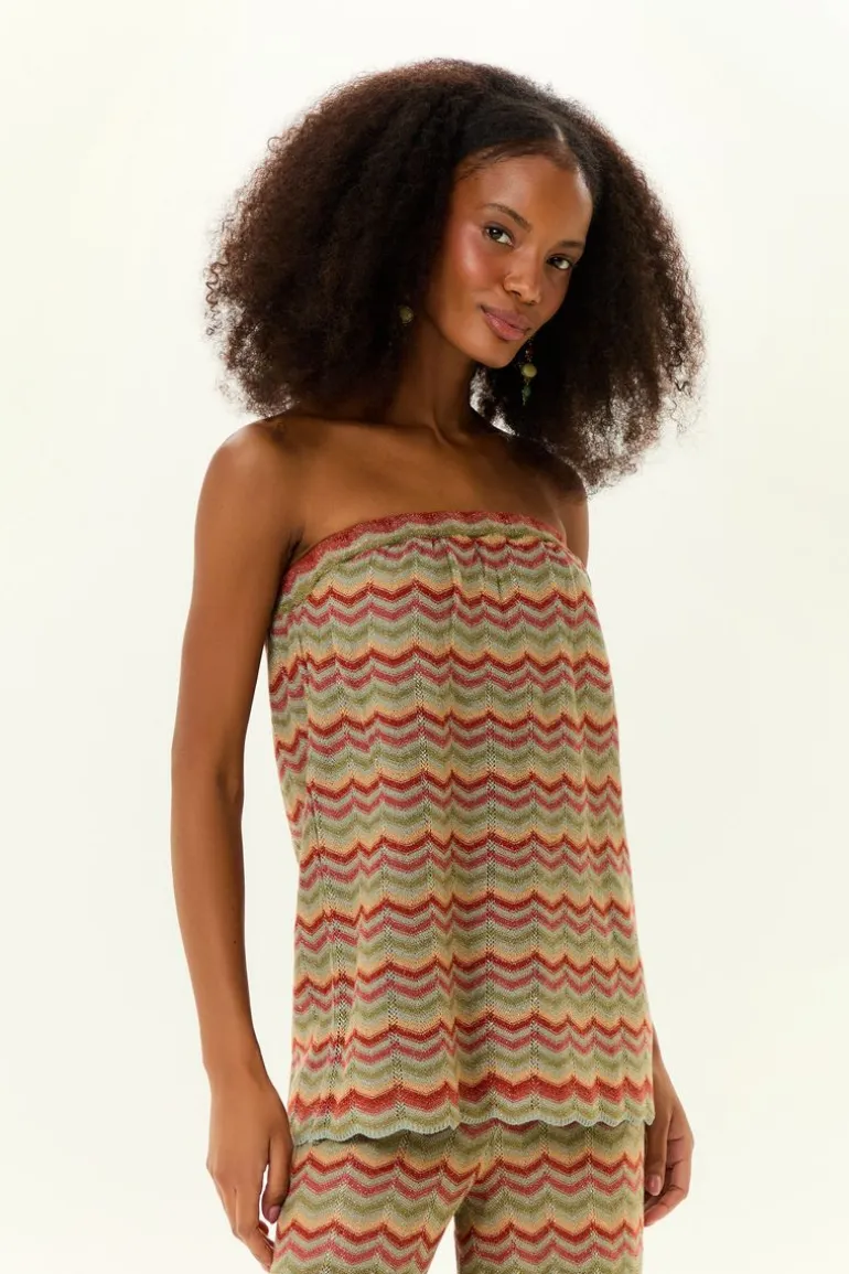 Blusa Tricot Ponto Chevron Com Lurex