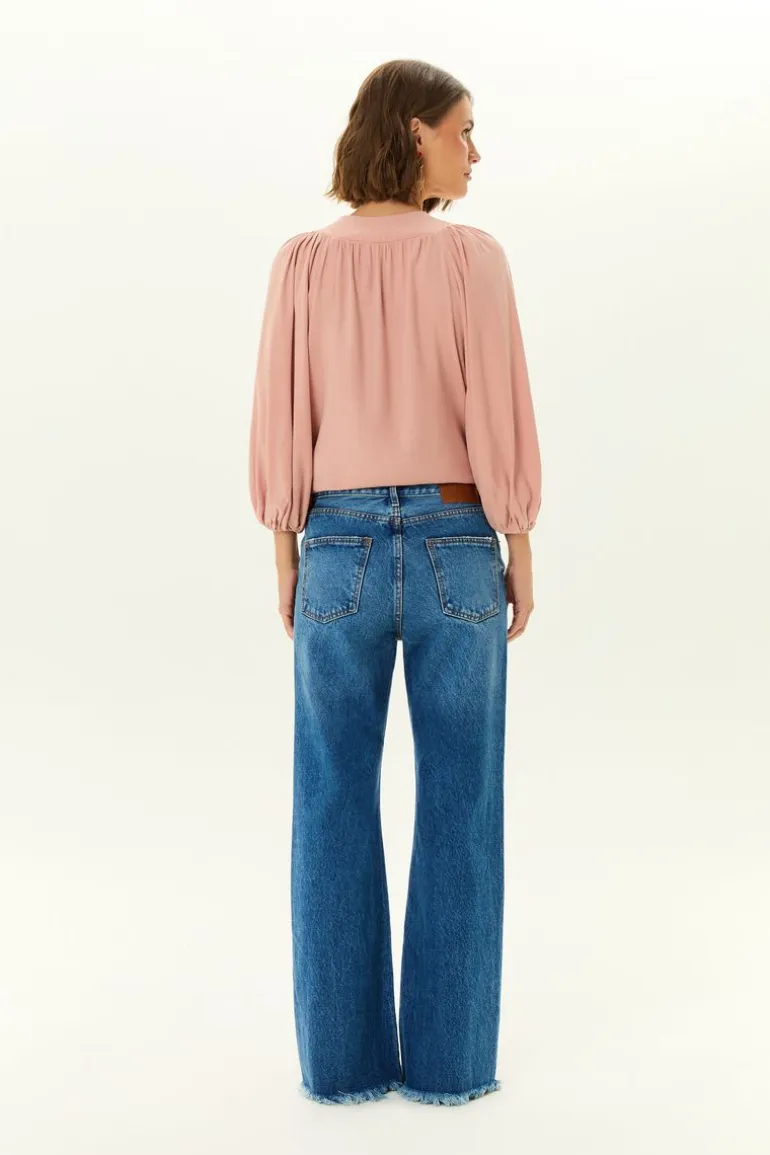 Calça Jeans Flare Botoes Braguilha