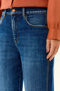 Calça Jeans Reta Used Barra Larga