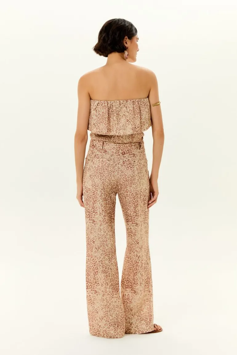 Calça Linho Estampa Jaguar