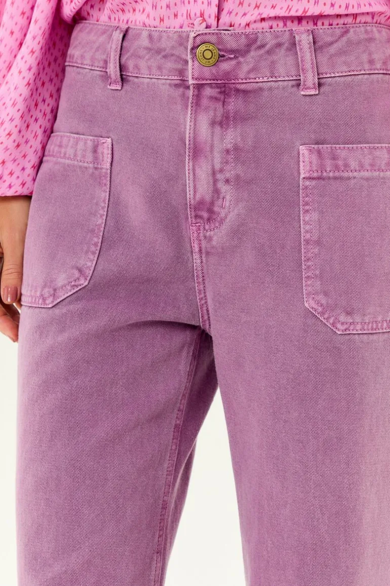 Calça Sarja Reta Used Bolsos Frente
