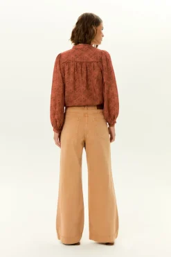 Calça Sarja Wide Leg Barra Larga