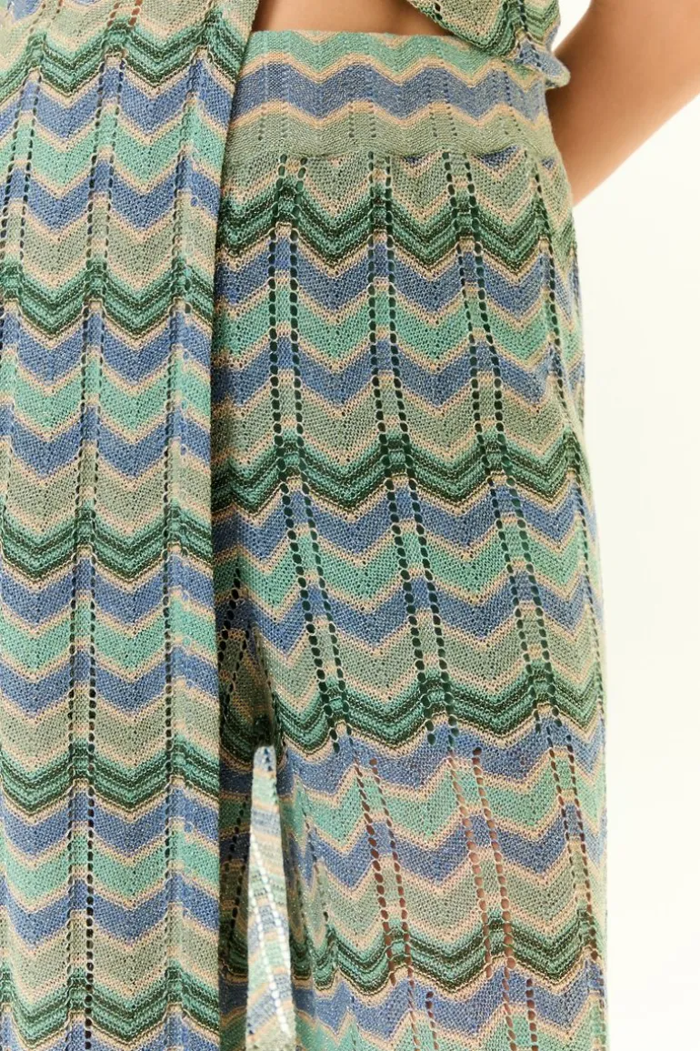 Calça Tricot Pantalona Chevron