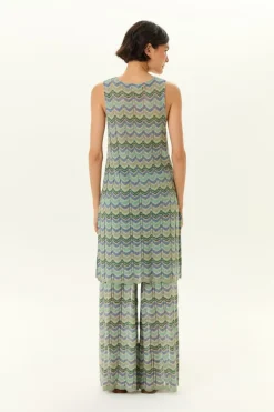 Calça Tricot Pantalona Chevron