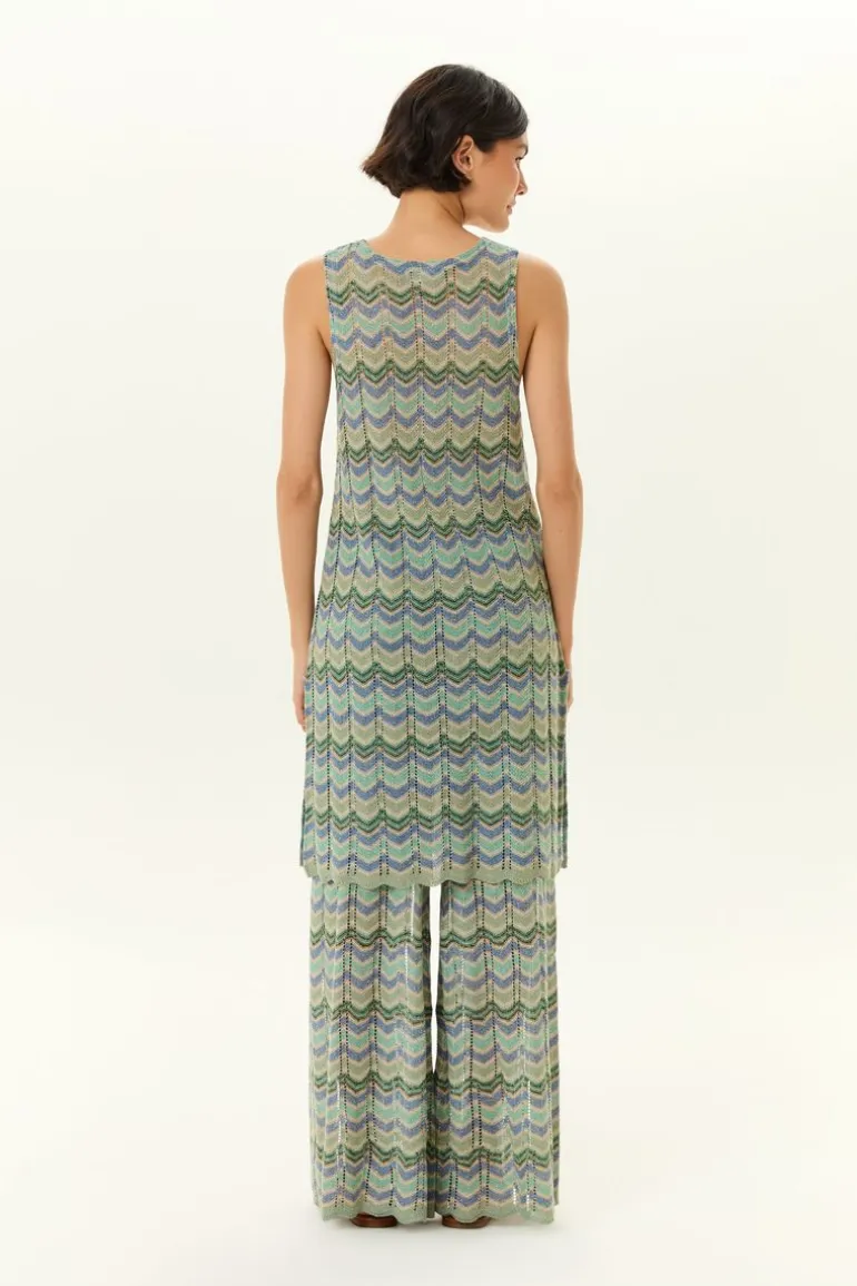 Calça Tricot Pantalona Chevron