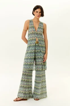 Calça Tricot Pantalona Chevron