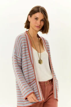 Cardigan Tricot Longo Multicolor