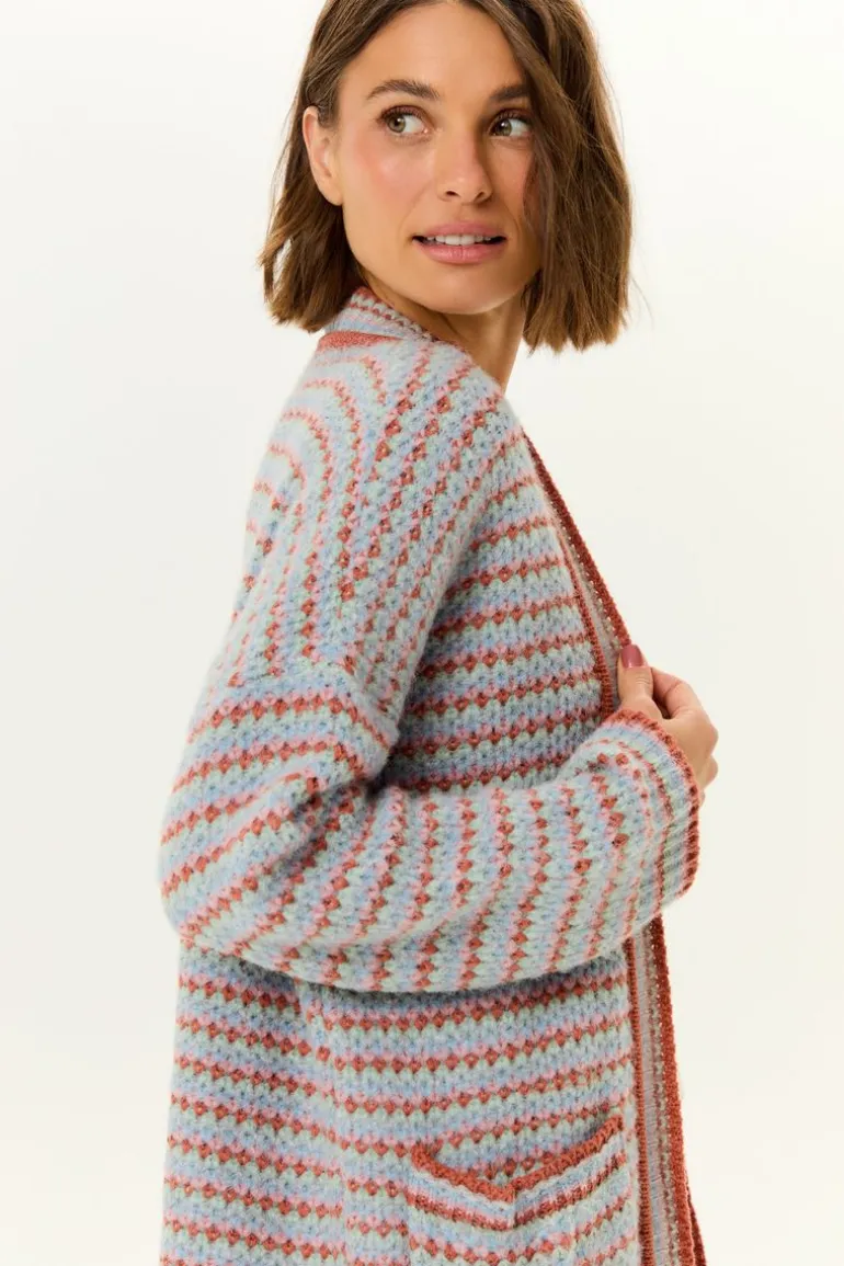 Cardigan Tricot Longo Multicolor