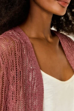 Cardigan Tricot Ponto Rendado Brilhos