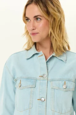 Jaqueta Jeans Recortes e Desgastes