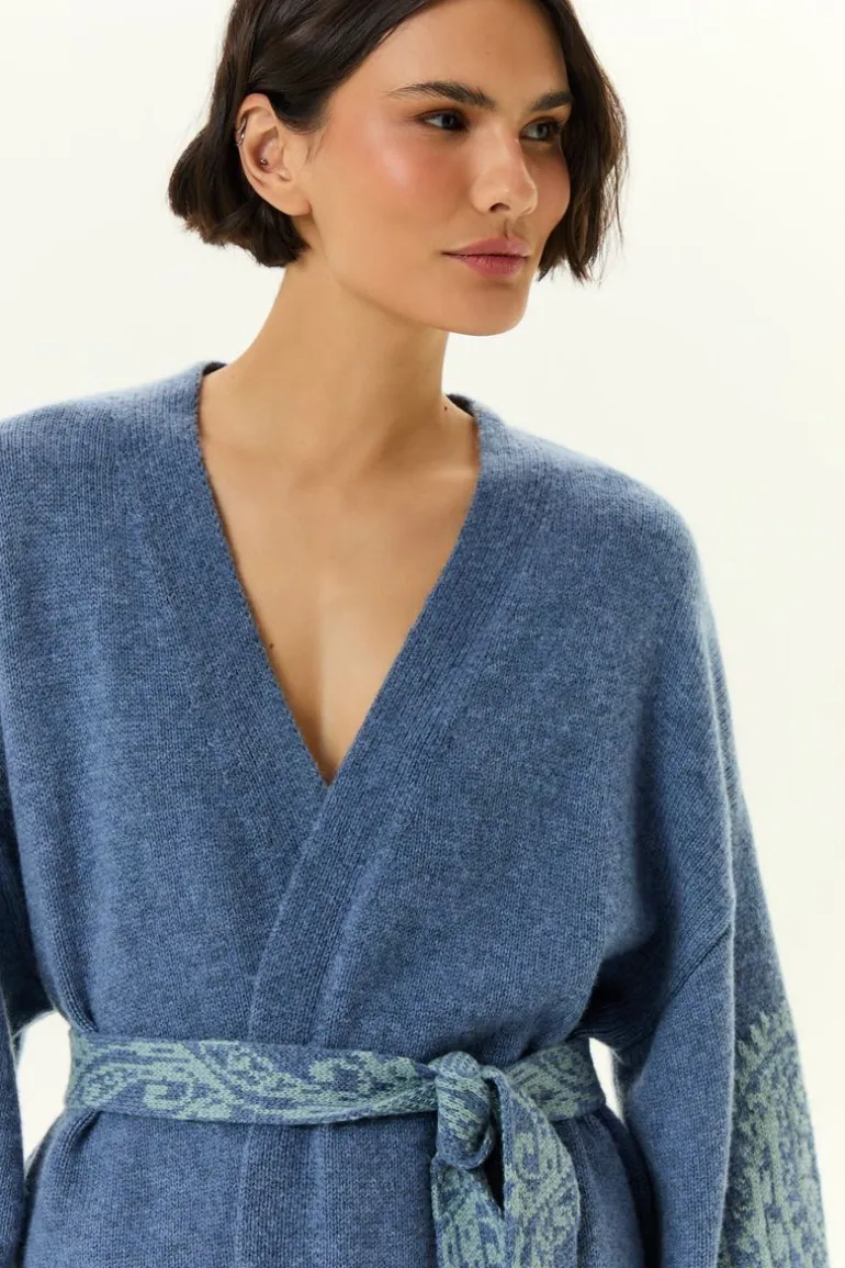 Kimono Tricot Intarsia Hippie Chic