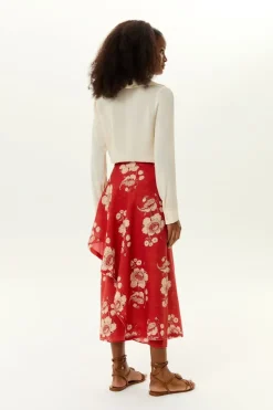 Saia Midi Estampa Fleur a