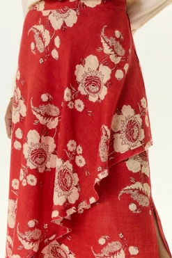 Saia Midi Estampa Fleur a