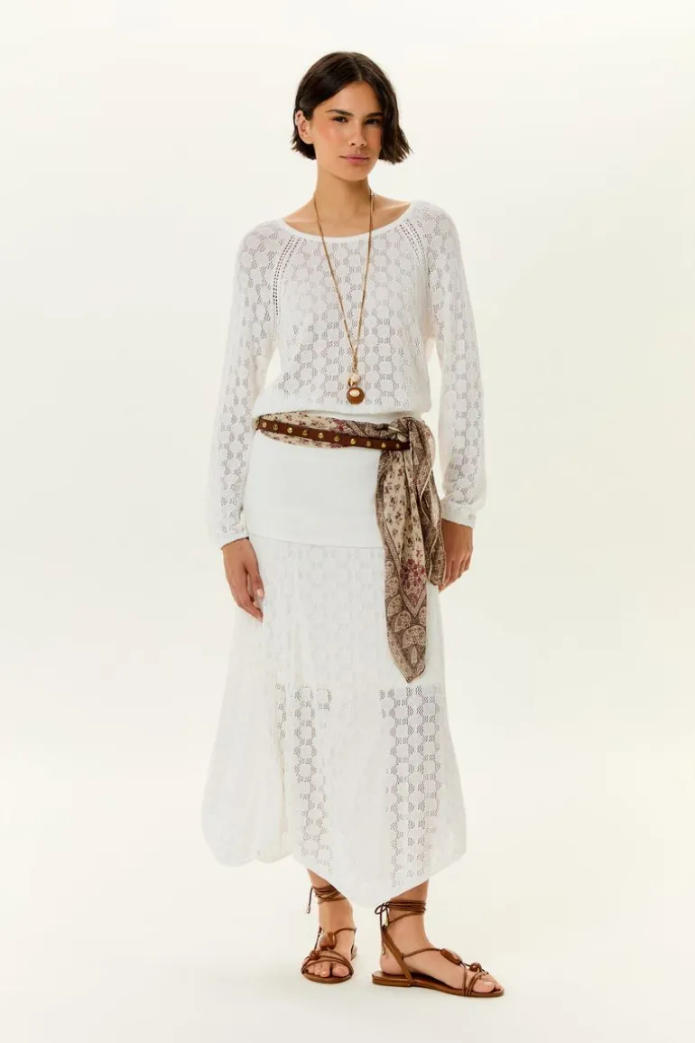 Saia Tricot Midi Sobreposição