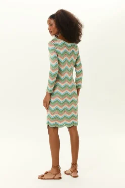 Vestido Curto Tricot Chevron