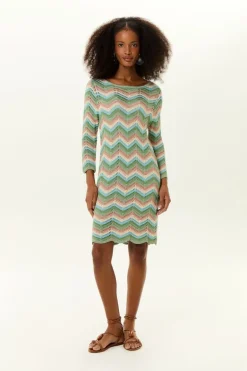Vestido Curto Tricot Chevron