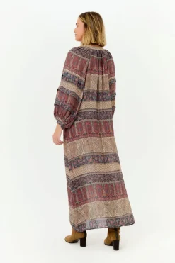 Vestido Longo Mix Estampa Geranium