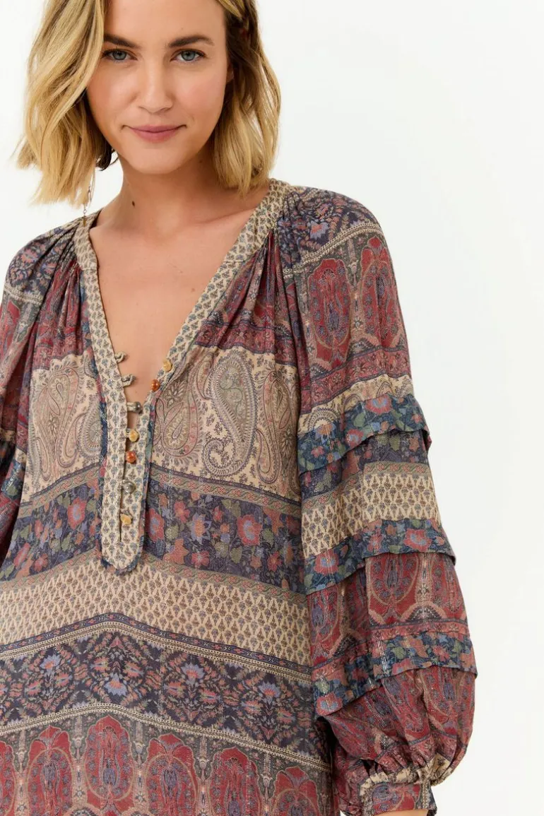 Vestido Longo Mix Estampa Geranium