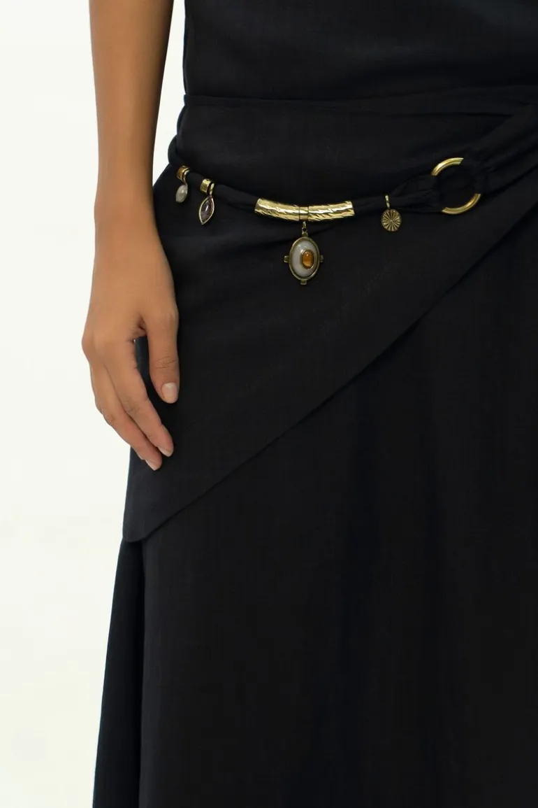 Vestido Midi Alça Metais