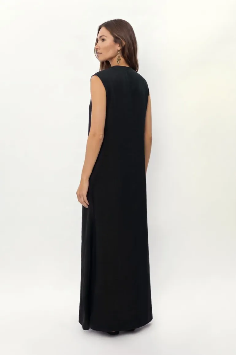 Vestido Midi Alça Metais