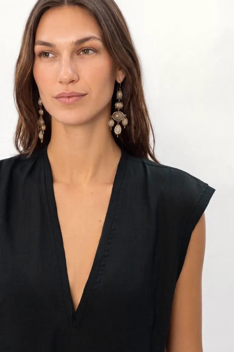Vestido Midi Alça Metais