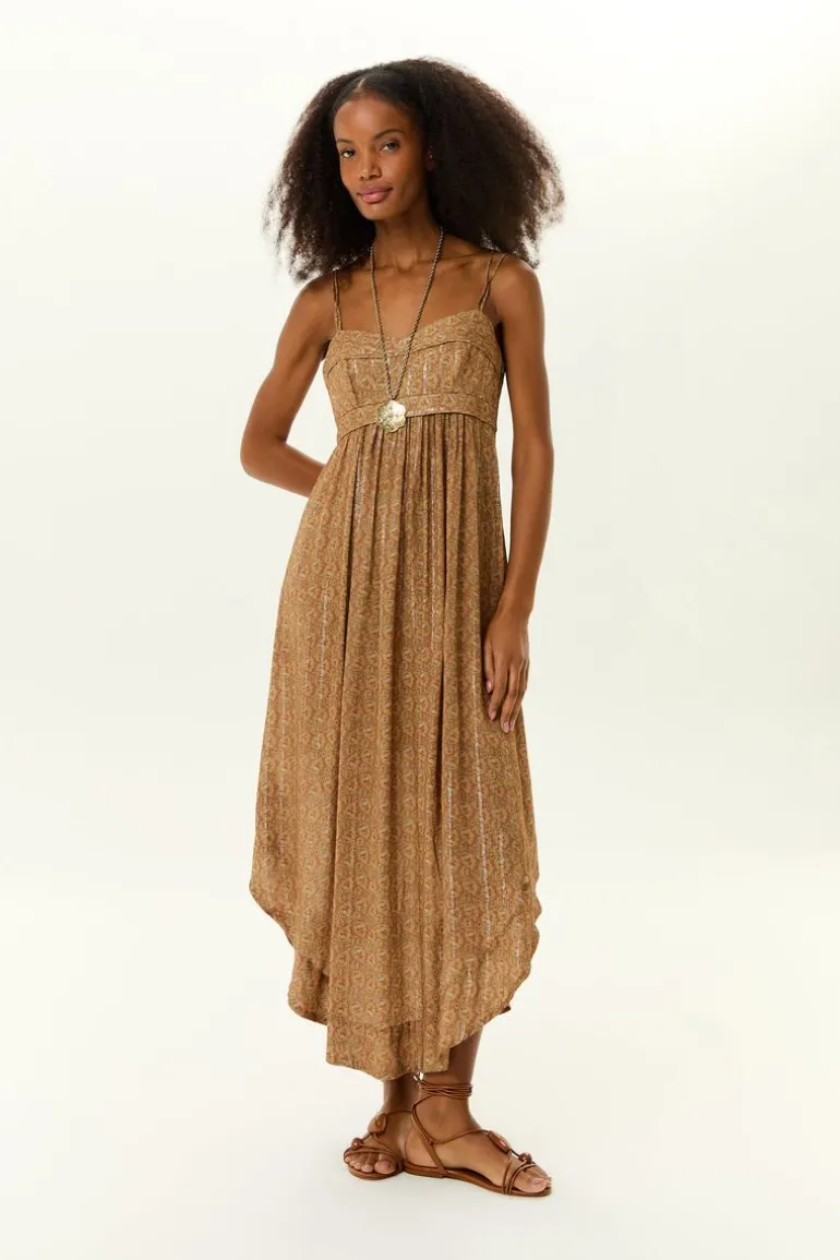 Vestido Midi Alca Estampa Leaf
