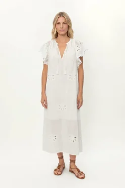 Vestido Midi Bordado Lotus