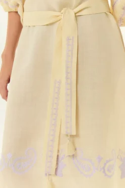 Vestido Midi Bordado Paisley