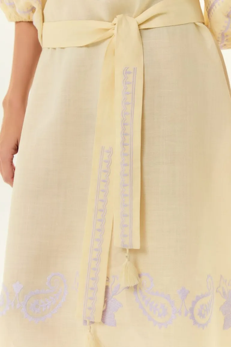 Vestido Midi Bordado Paisley