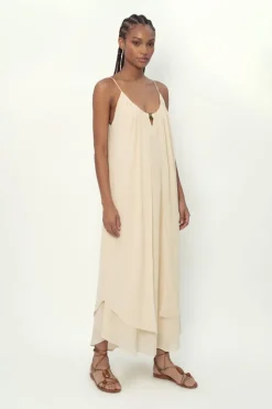 Vestido Midi Camadas Ggt Busto Metal