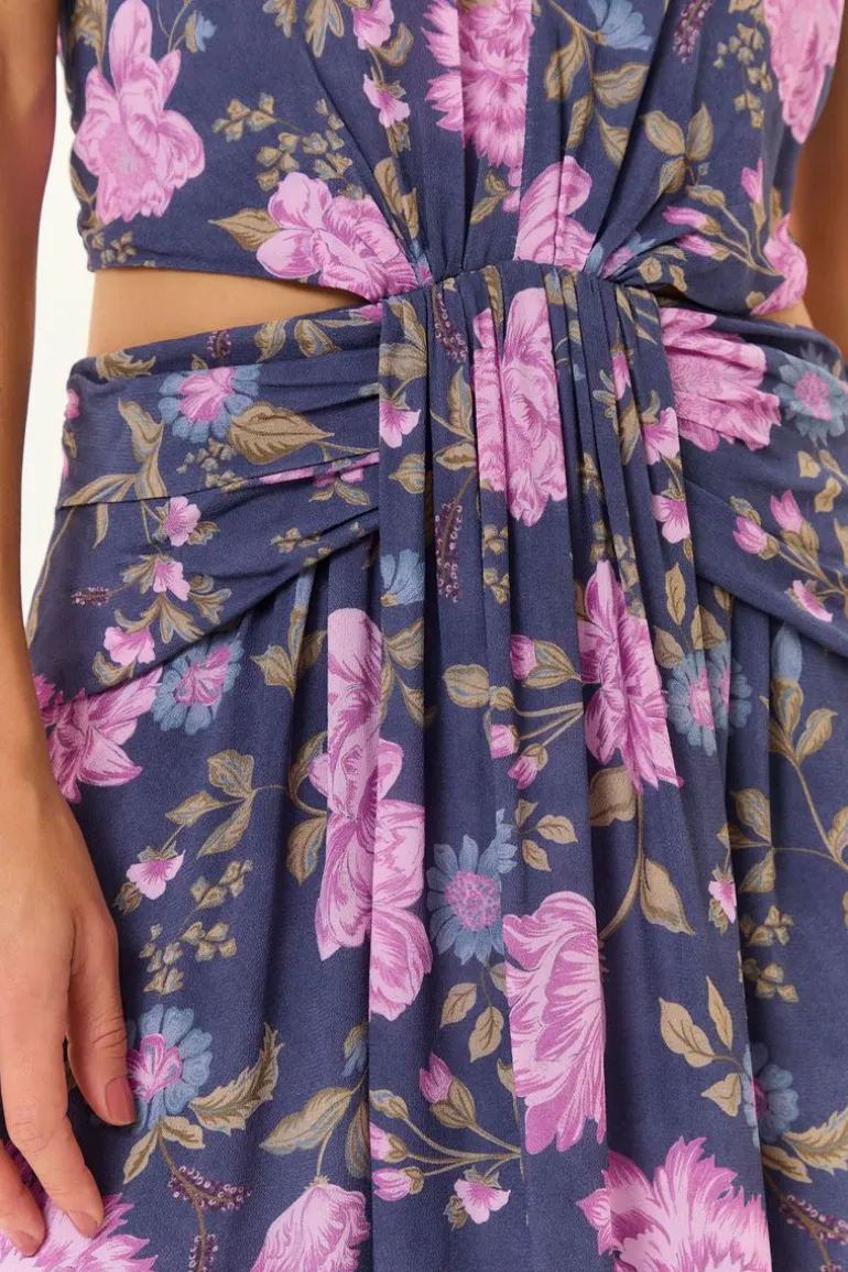 Vestido Midi Decote Ggt Estampa Tish