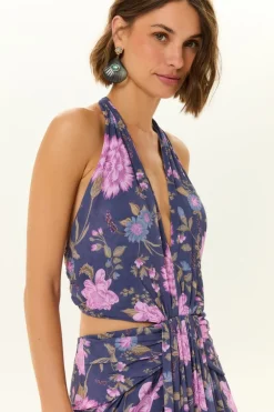 Vestido Midi Decote Ggt Estampa Tish