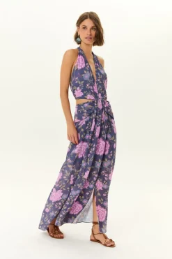 Vestido Midi Decote Ggt Estampa Tish