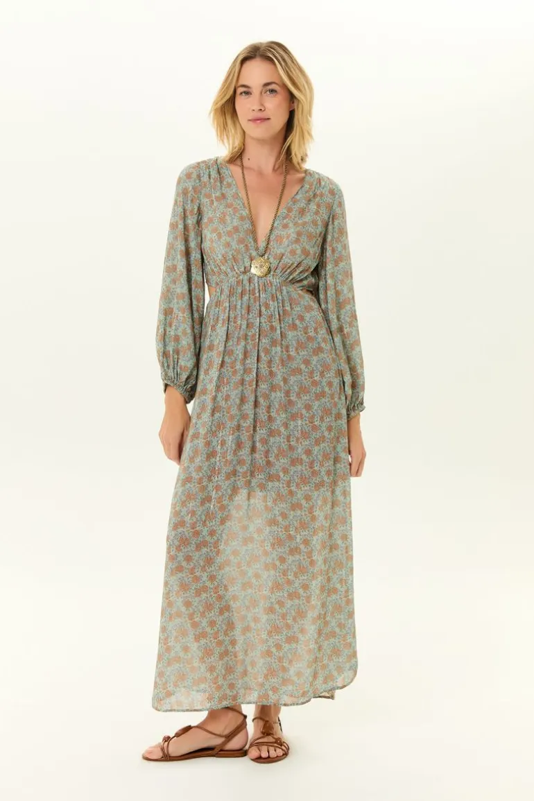 Vestido Midi Estampa Greeny
