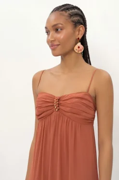 Vestido Midi Ggt Busto Torcoes