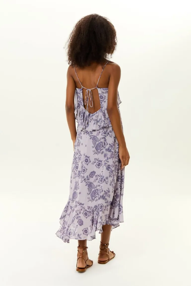 Vestido Midi Ggt Estampa Poema