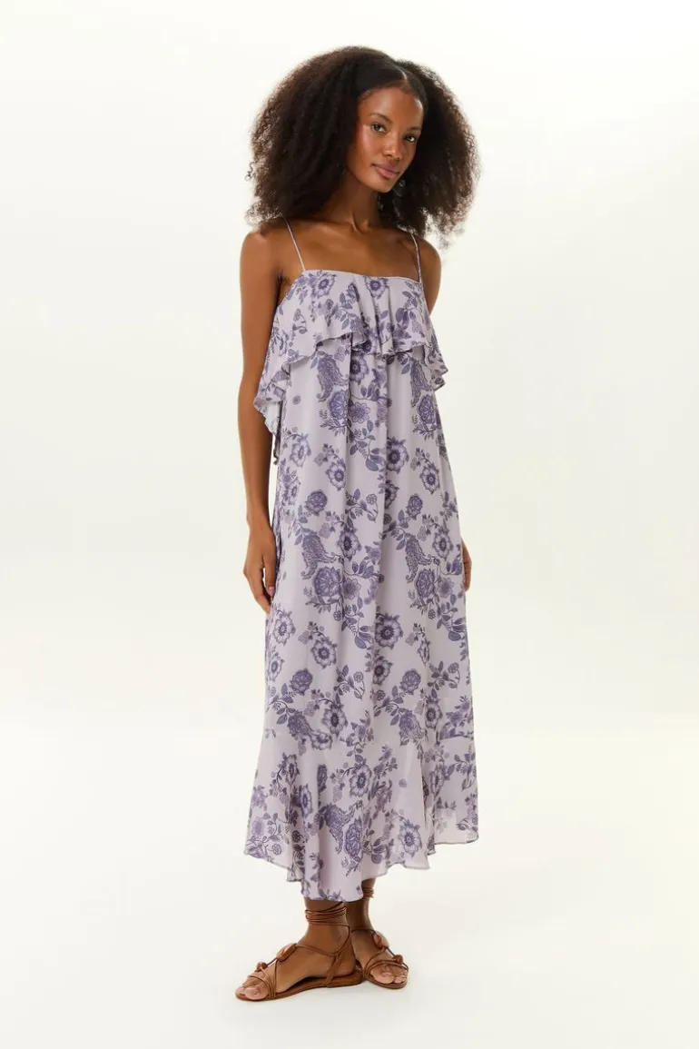 Vestido Midi Ggt Estampa Poema
