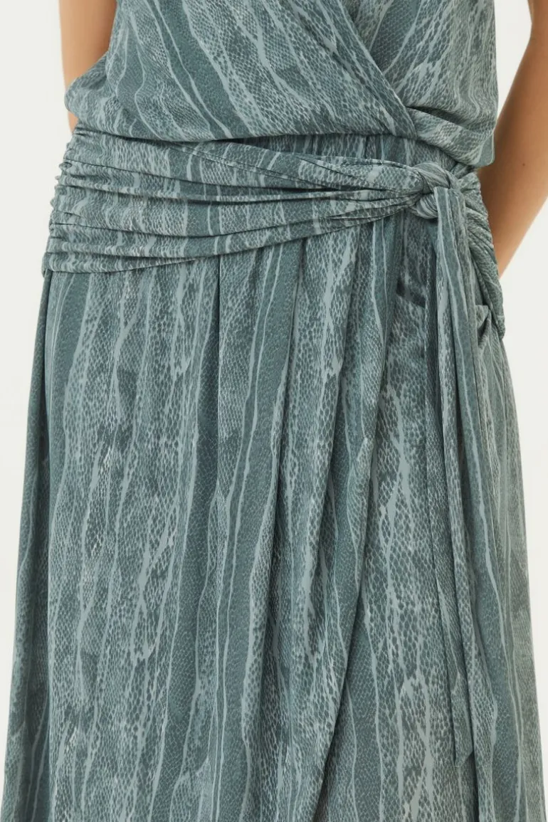 Vestido Midi Lenco Estampa Serpente