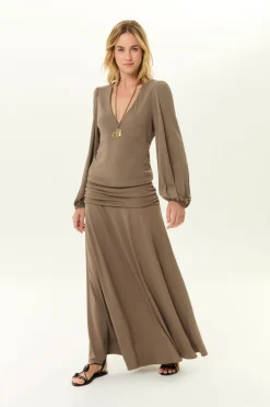 Vestido Midi Manga Longa