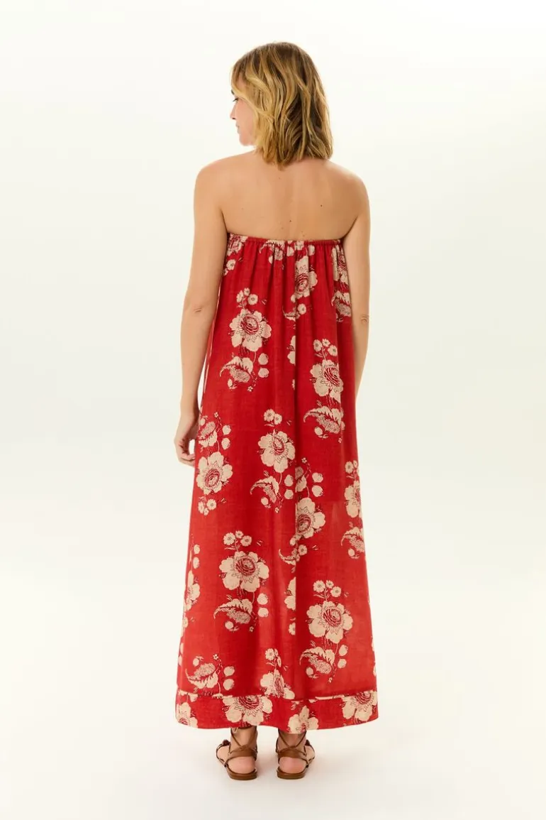 Vestido Sem Alca Estampa Fleur a
