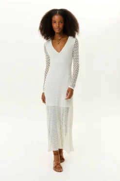 Vestido Tricot Nesgas Ponto Rendado